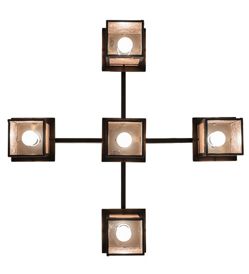 Meyda Tiffany - 222753 - Five Light Chandelier - Roylance - Timeless Bronze Over A/C