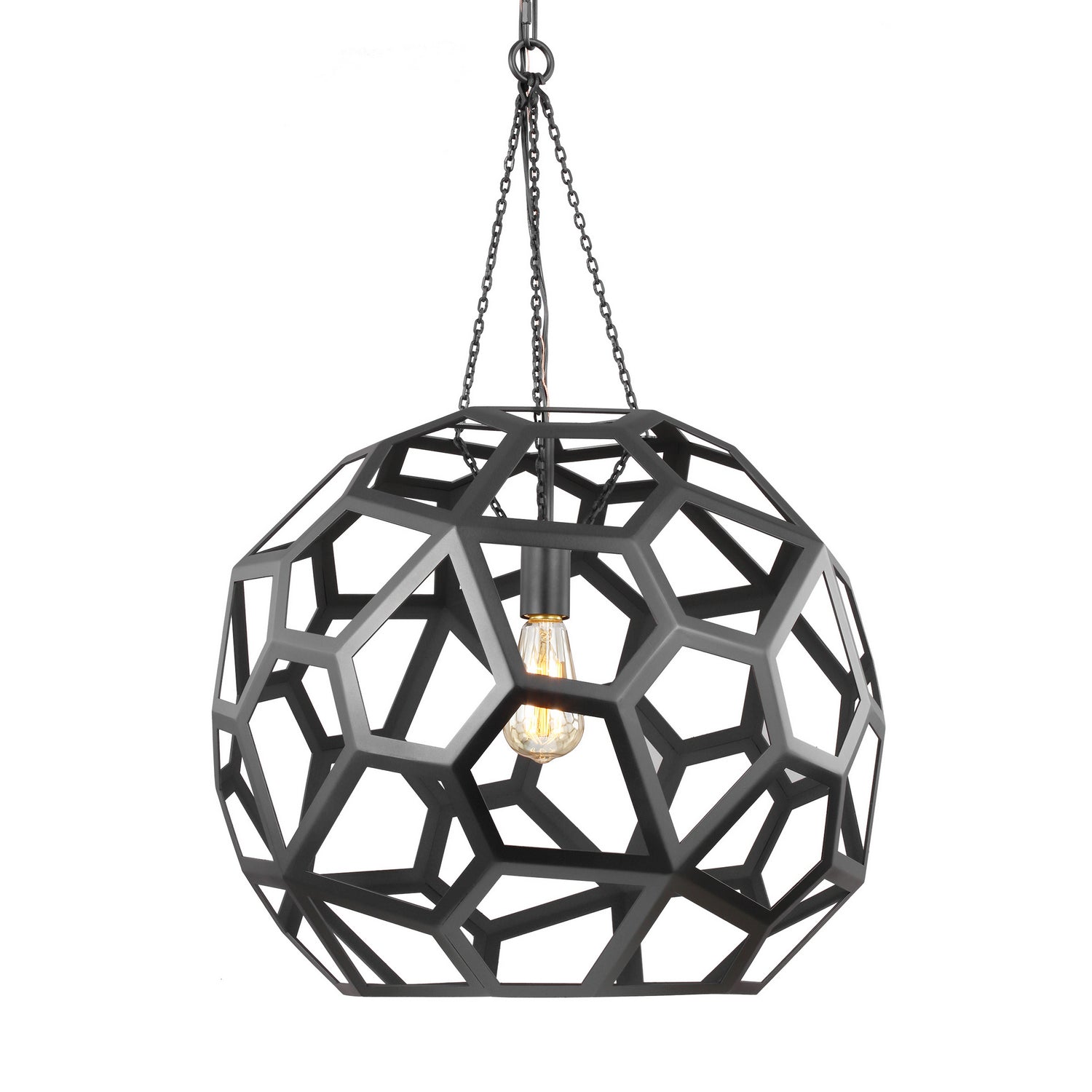 Visual Comfort Studio - AP1071MBK - One Light Pendant - Feccetta - Midnight Black