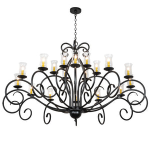 2nd Avenue - 87698.72.2TR.3SATBLKWI - 18 Light Chandelier - Sienna - Satin Black Wrought Iron