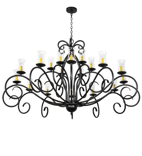 2nd Avenue - 87698.72.2TR.3SATBLKWI - 18 Light Chandelier - Sienna - Satin Black Wrought Iron