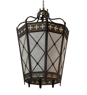 Meyda Tiffany - 211859 - Eight Light Pendant - Cardiff - Umber Patina & Antique Distressed Gold