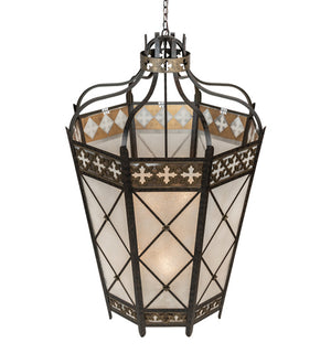 Meyda Tiffany - 211859 - Eight Light Pendant - Cardiff - Umber Patina & Antique Distressed Gold