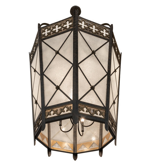 Meyda Tiffany - 211859 - Eight Light Pendant - Cardiff - Umber Patina & Antique Distressed Gold