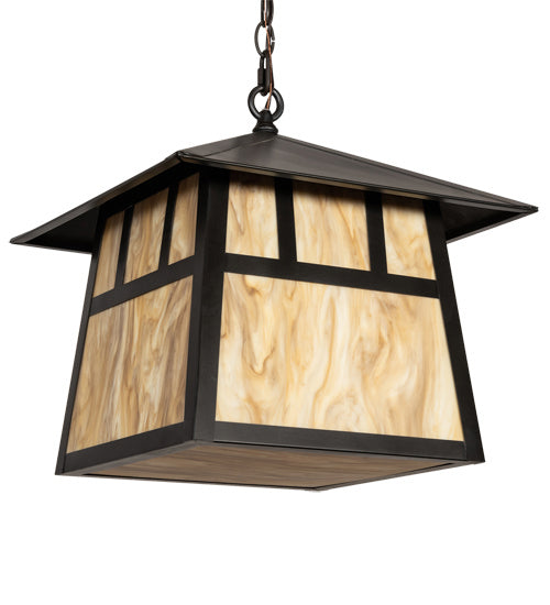 Meyda Tiffany - 218679 - Three Light Pendant - Stillwater - Craftsman Brown