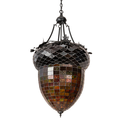 Meyda Tiffany - 220846 - Three Light Pendant - Greenbriar Oak - Textured Black