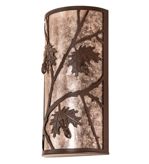 Meyda Tiffany - 221124 - Two Light Wall Sconce - Oak Leaf & Acorn - Cafe Noir