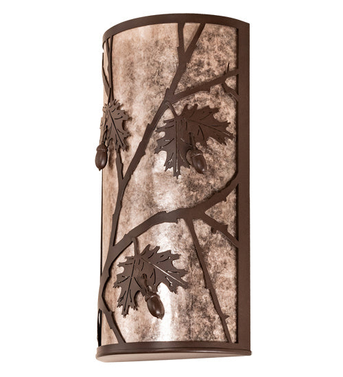 Meyda Tiffany - 221124 - Two Light Wall Sconce - Oak Leaf & Acorn - Cafe Noir