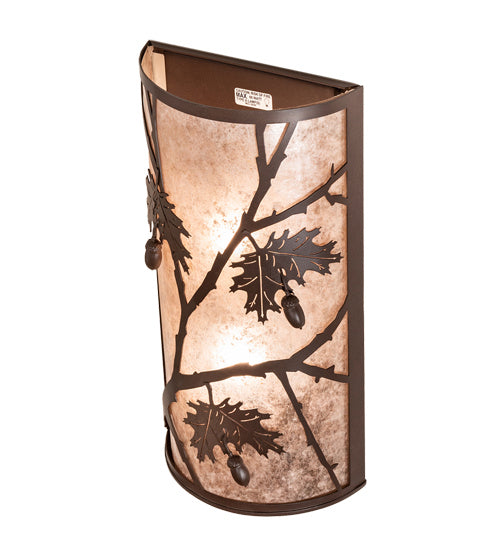 Meyda Tiffany - 221124 - Two Light Wall Sconce - Oak Leaf & Acorn - Cafe Noir