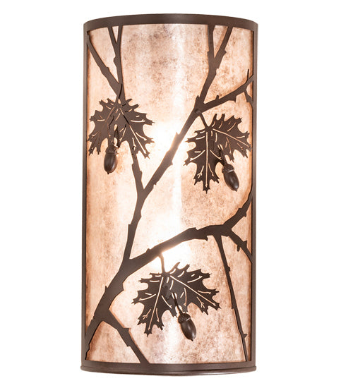 Meyda Tiffany - 221124 - Two Light Wall Sconce - Oak Leaf & Acorn - Cafe Noir