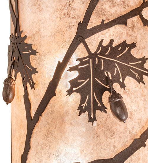 Meyda Tiffany - 221124 - Two Light Wall Sconce - Oak Leaf & Acorn - Cafe Noir