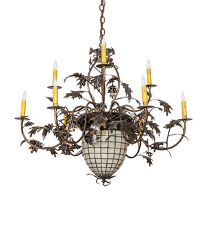 Meyda Tiffany - 223642 - 11 Light Chandelier - Greenbriar Oak - Antique Copper