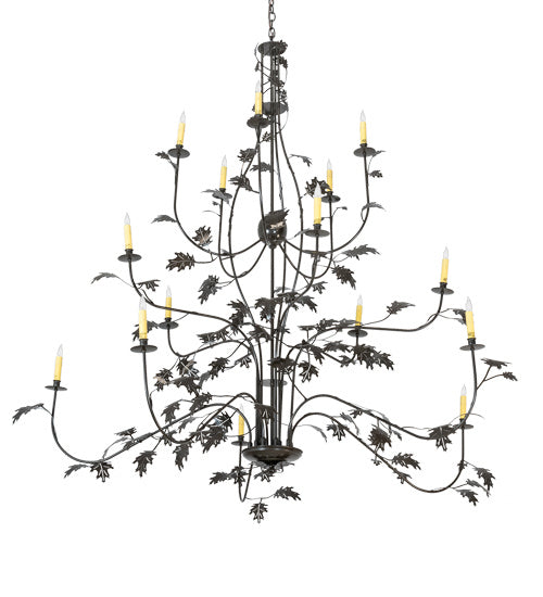 Meyda Tiffany - 222594 - 15 Light Chandelier - Oak Leaf - Timeless Bronze