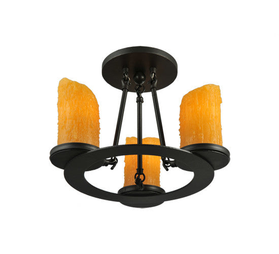 2nd Avenue - 58533-2 - Three Light Semi-Flushmount - Carpathian - Wrought Iron