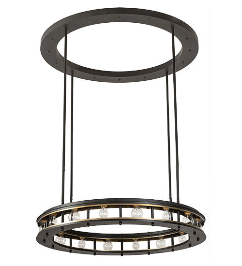 2nd Avenue - 64892-136B - 16 Light Pendant - Alva - Solar Black / Buttered Brass