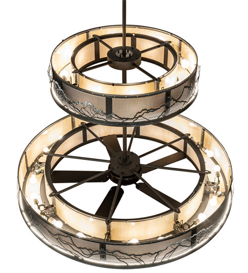 Meyda Tiffany - 202725 - LED Chandelier - Telluride Magic - Natural Iron And White Snow