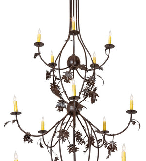 Meyda Tiffany - 219575 - 25 Light Chandelier - Oak Leaf - Cafe Noir