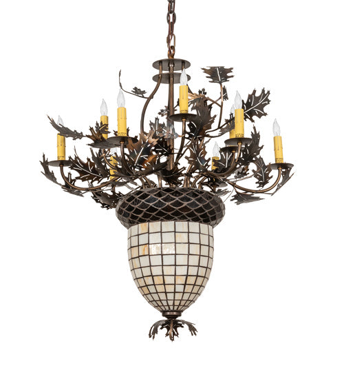 Meyda Tiffany - 221201 - 11 Light Chandelier - Oak Leaf & Acorn - Antique Copper