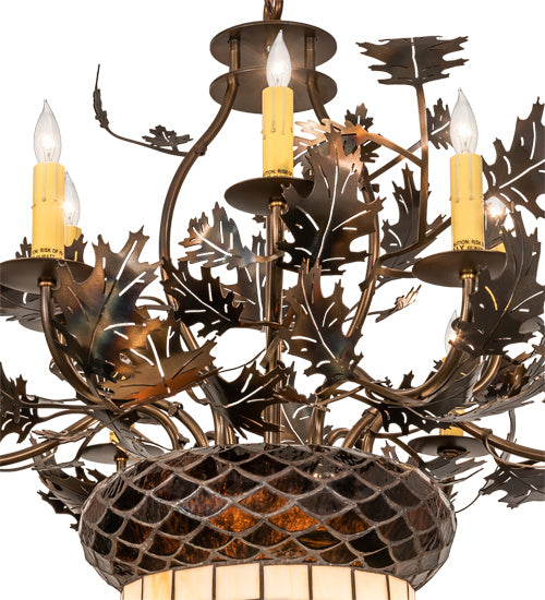 Meyda Tiffany - 221201 - 11 Light Chandelier - Oak Leaf & Acorn - Antique Copper