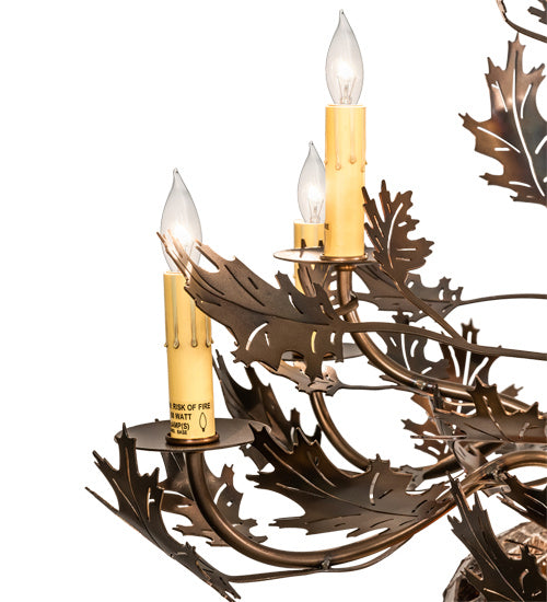 Meyda Tiffany - 221201 - 11 Light Chandelier - Oak Leaf & Acorn - Antique Copper