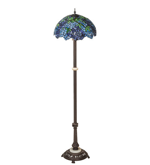 Meyda Tiffany - 225024 - Three Light Floor Lamp - Tiffany Wisteria - Mahogany Bronze