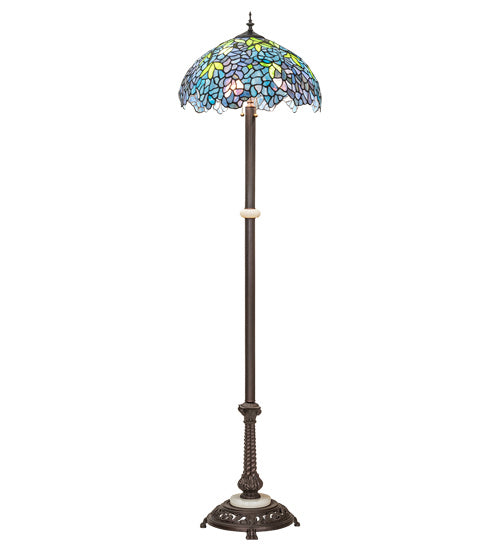 Meyda Tiffany - 225024 - Three Light Floor Lamp - Tiffany Wisteria - Mahogany Bronze