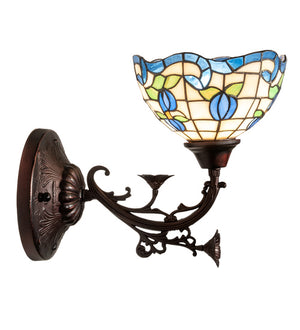 Meyda Tiffany - 225837 - One Light Wall Sconce - Roseborder - Mahogany Bronze