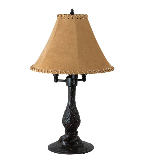 Meyda Tiffany - 225854 - Three Light Table Lamp - Roseborder - Mahogany Bronze