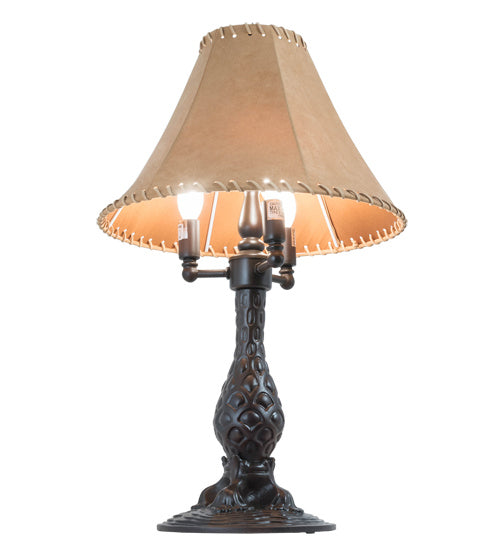 Meyda Tiffany - 225854 - Three Light Table Lamp - Roseborder - Mahogany Bronze