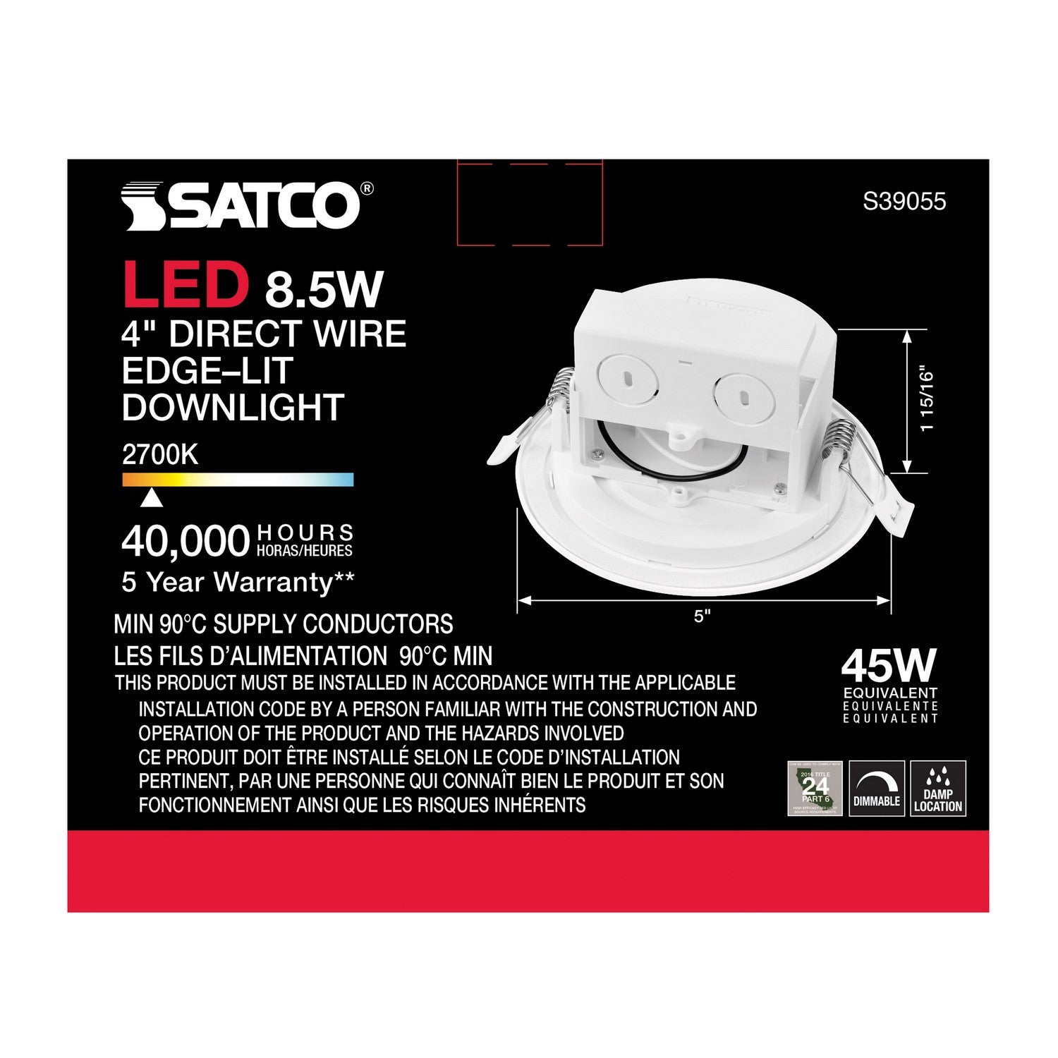 Satco - S39055 - LED Downlight - White