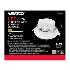 Satco - S39055 - LED Downlight - White