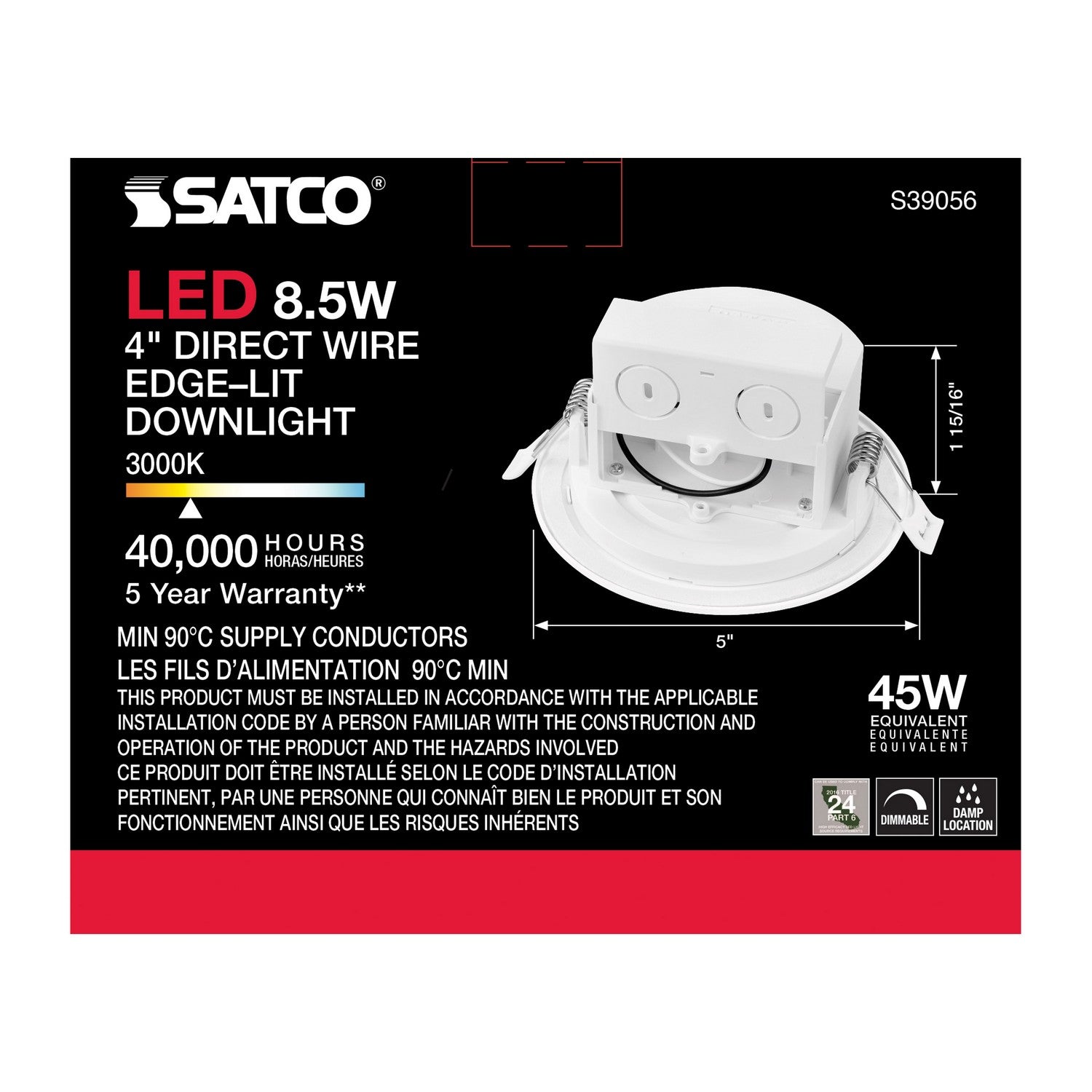 Satco - S39056 - LED Downlight - White