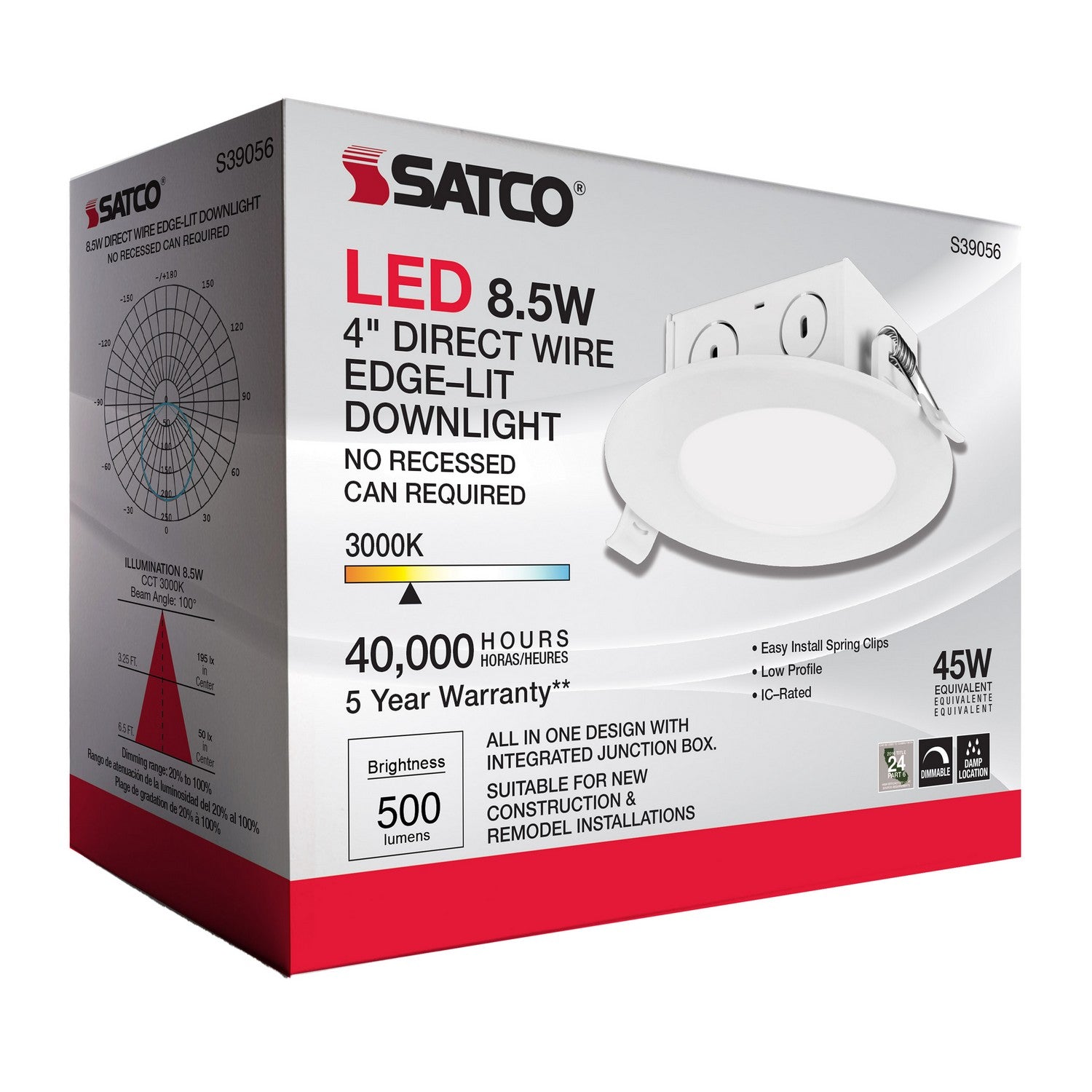 Satco - S39056 - LED Downlight - White