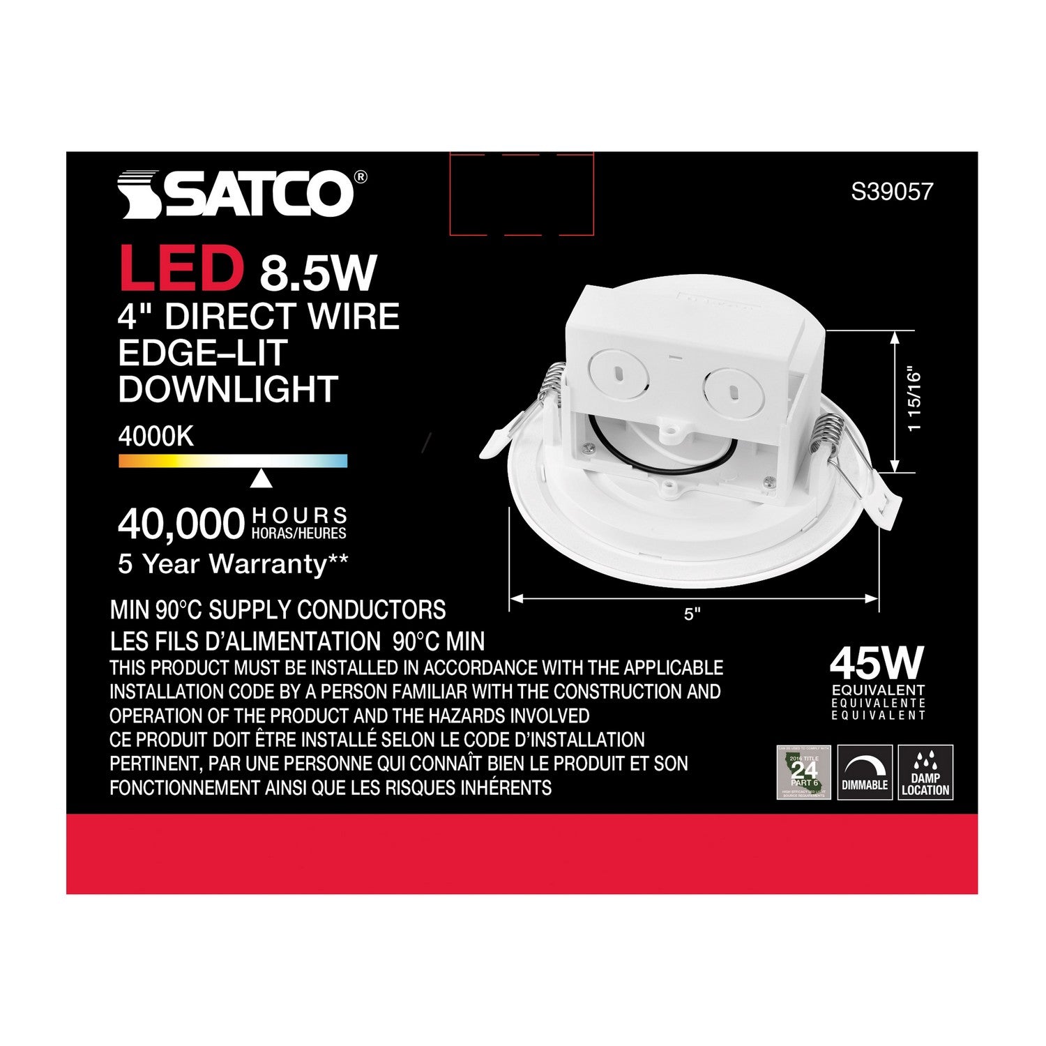 Satco - S39057 - LED Downlight - White