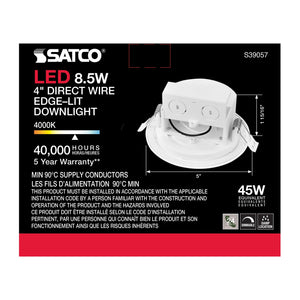 Satco - S39057 - LED Downlight - White
