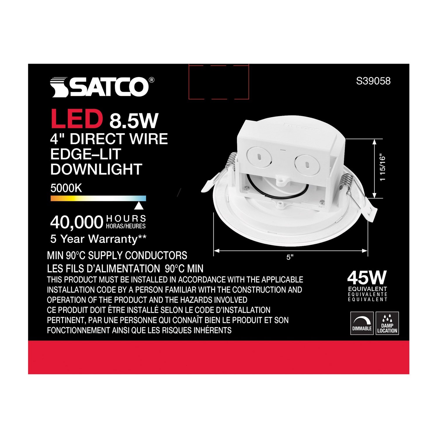 Satco - S39058 - LED Downlight - White