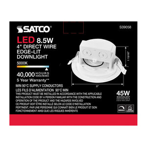 Satco - S39058 - LED Downlight - White