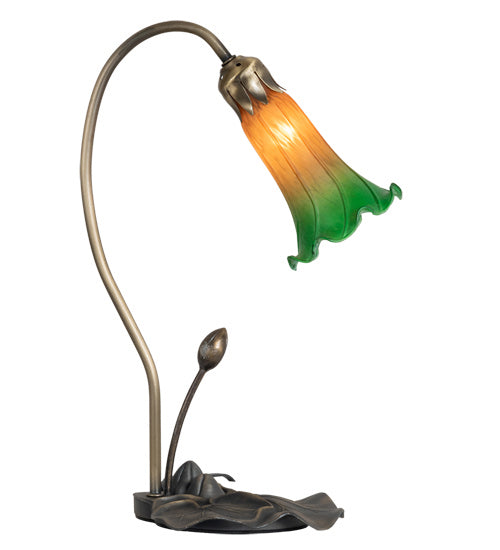 Meyda Tiffany - 13677 - One Light Accent Lamp - Amber/Green - Mahogany Bronze