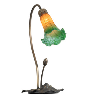 Meyda Tiffany - 13677 - One Light Accent Lamp - Amber/Green - Mahogany Bronze