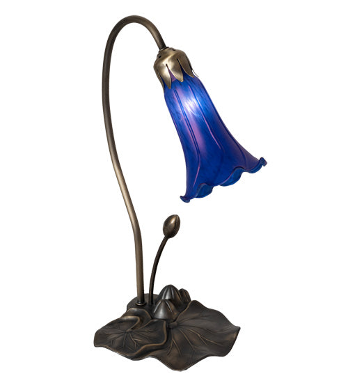 Meyda Tiffany - 13739 - One Light Accent Lamp - Blue - Mahogany Bronze