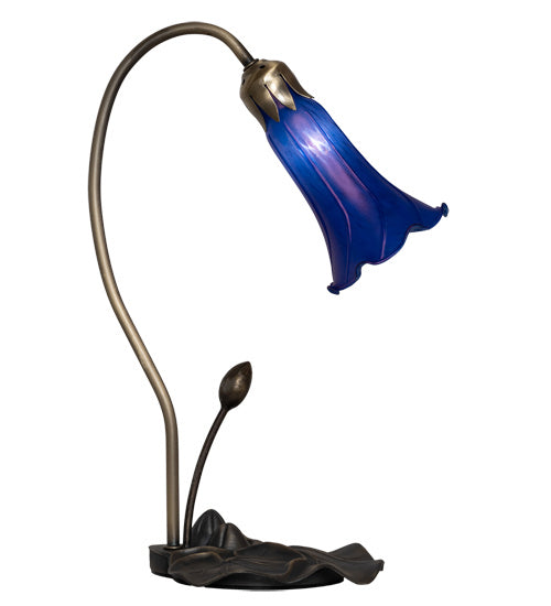 Meyda Tiffany - 13739 - One Light Accent Lamp - Blue - Mahogany Bronze