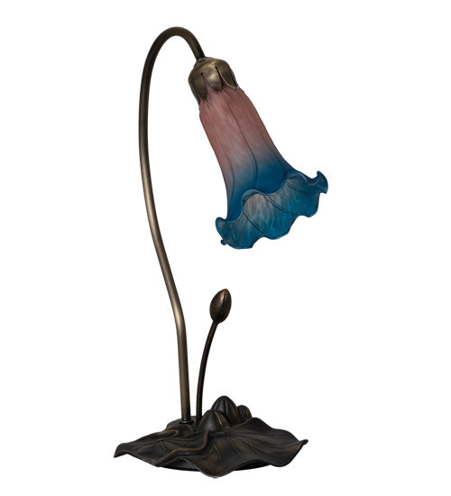 Meyda Tiffany - 13801 - One Light Accent Lamp - Pink/Blue - Mahogany Bronze