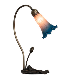 Meyda Tiffany - 13801 - One Light Accent Lamp - Pink/Blue - Mahogany Bronze