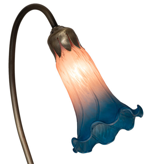 Meyda Tiffany - 13801 - One Light Accent Lamp - Pink/Blue - Mahogany Bronze