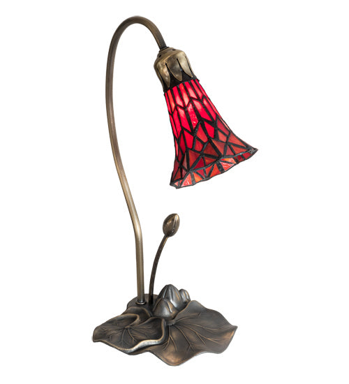 Meyda Tiffany - 188683 - One Light Accent Lamp - Stained Glass Pond Lily - Mahogany Bronze