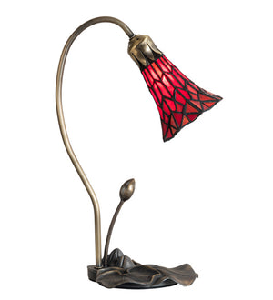 Meyda Tiffany - 188683 - One Light Accent Lamp - Stained Glass Pond Lily - Mahogany Bronze