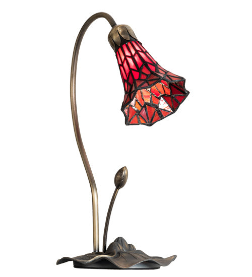 Meyda Tiffany - 188683 - One Light Accent Lamp - Stained Glass Pond Lily - Mahogany Bronze