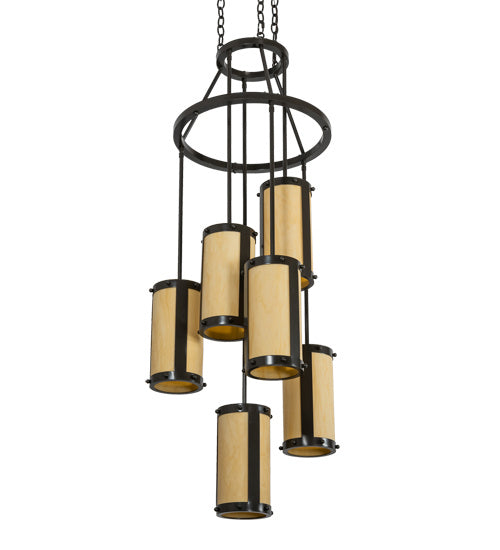 Meyda Tiffany - 222213 - Six Light Chandelier - Cartier - Timeless Bronze