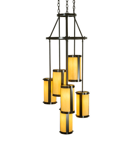 Meyda Tiffany - 222213 - Six Light Chandelier - Cartier - Timeless Bronze