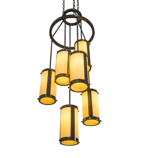 Meyda Tiffany - 222213 - Six Light Chandelier - Cartier - Timeless Bronze