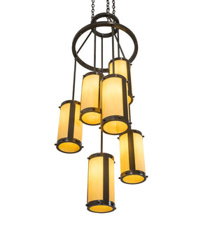 Meyda Tiffany - 222213 - Six Light Chandelier - Cartier - Timeless Bronze